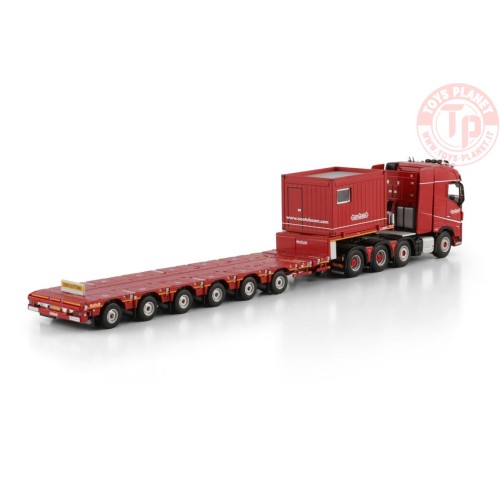VOLVO FH5 GLOBETROTTER 8X4 MANOOVR - 6 AXLE + 10FT CONTAINER Nooteboom Red Line WSI 6073368 WSI MODELS