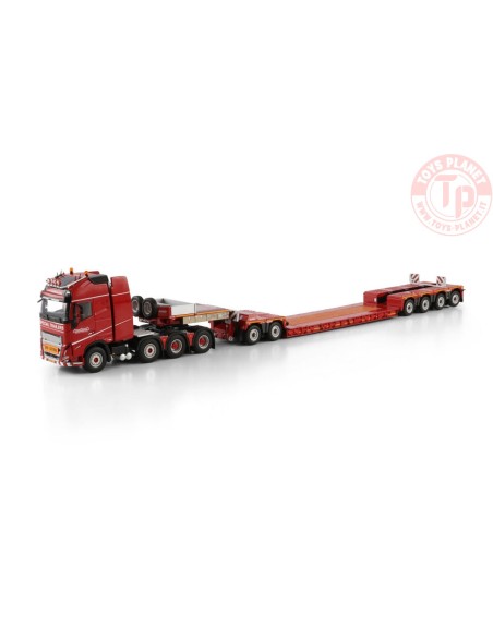 VOLVO FH5 GLOBETROTTER XL 8X4 LOW LOADER WITH DOLLY 2 AXLE - 6 AXLE Nooteboom Red Line WSI 6073370 WSI MODELS