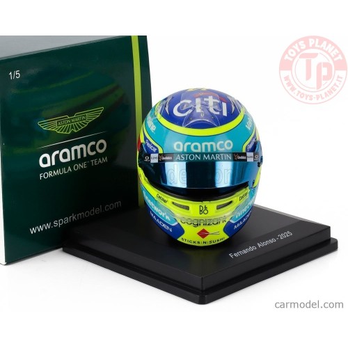 1/5 CASCO FERNANDO ALONSO ASTON MARTIN F1 TEAM 2025 SPARK 5HF192 CASCHI PILOTI 1/5