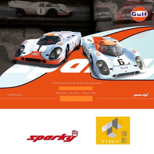 1/64 Gulf Porsche 917 n1 e n 6 SPARKY YCOMBO64010 SPARK 1:64