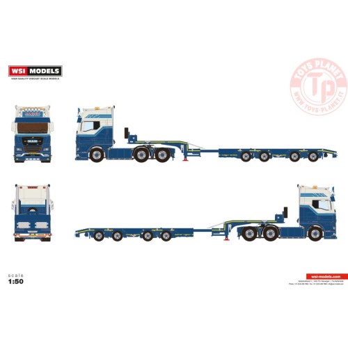 1/50 MAN TGX GX 6X2 TAG AXLE SEMI WHEEL WELL LOW LOADER - 4 AXLE Deurne Manders WSI 01-4833 WSI MODELS