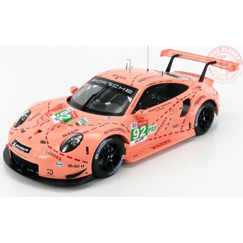 1/18 PORSCHE 911 991 RSR TEAM PORSCHE GT N92 WINNER LMGTE PRO PINK PIG TRIBUTE 24h LE MANS 2018 CHRISTENSEN ESTRE VANTHOOR LE...
