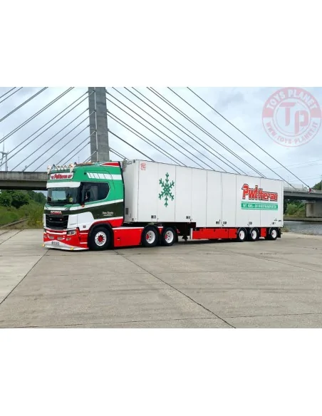 SCANIA R HIGHLINE CR20H 6X2 TAG AXLE SEMI BOX TRAILER - 3 AXLE PWT THERMO WSI 01-4493 WSI MODELS