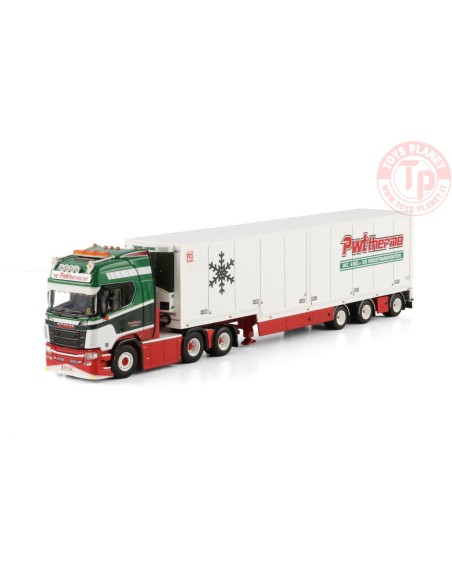 SCANIA R HIGHLINE CR20H 6X2 TAG AXLE SEMI BOX TRAILER - 3 AXLE PWT THERMO WSI 01-4493 WSI MODELS