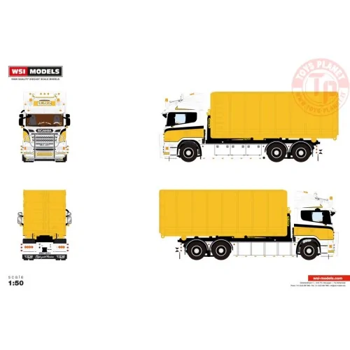 SCANIA R6 HIGHLINE RIGED TRUCK WITH HOOKLIFT SYSTEM 6X2 TAG AXLE + 40M3 CONTAINER Lenz Gerüstbau WSI 01-4716 WSI MODELS