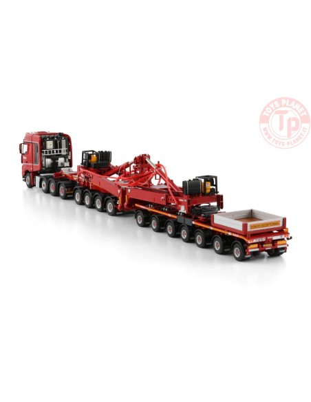 1/50 MERCEDES-BENZ AROCS MP4 SLT BIG SPACE 8X4 WIND MILL TRAILER WITH 4 AXLE DOLLY - 7 AXLE Nooteboom Red Line WSI 6073374 WS...