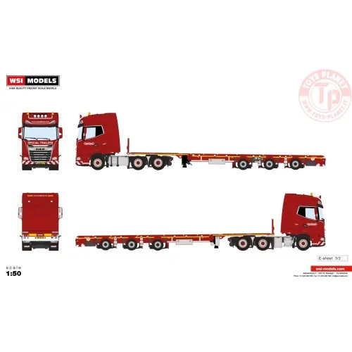 DAF XG+ 6x2/4 Nooteboom with Megatrailer 3-axle Redline Series WSI 607.33.73 WSI MODELS