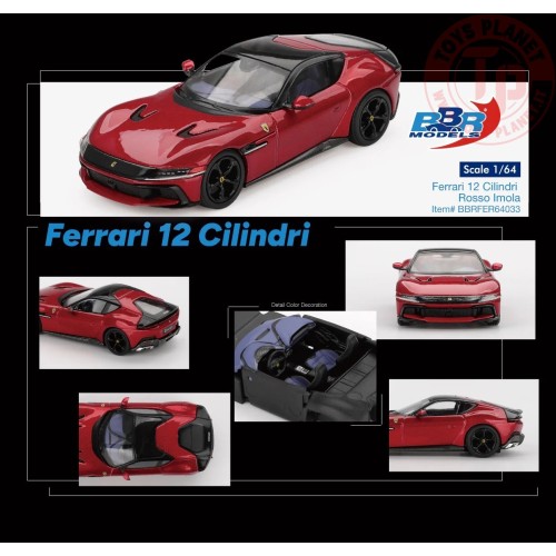 1:64 FERRARI 12 CILINDRI ROSSO IMOLA 2024 BBRFER64033 BBR MODELS 1:64