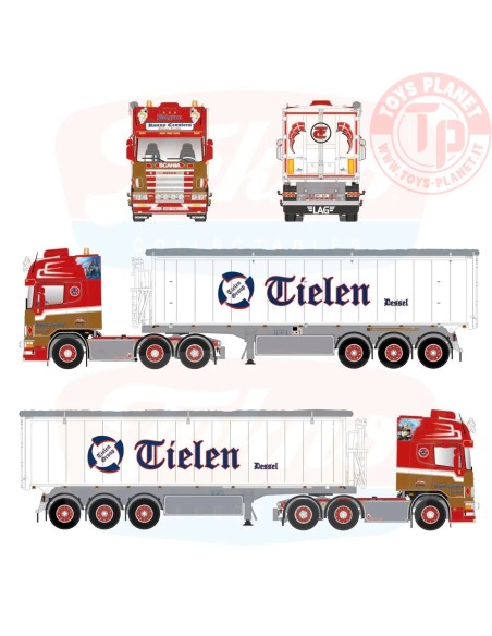 1/50 Scania Topline 4-serie 6x2 met 3-assige Stas kipper Ronny Ceusters TEKNO 88836 TEKNO