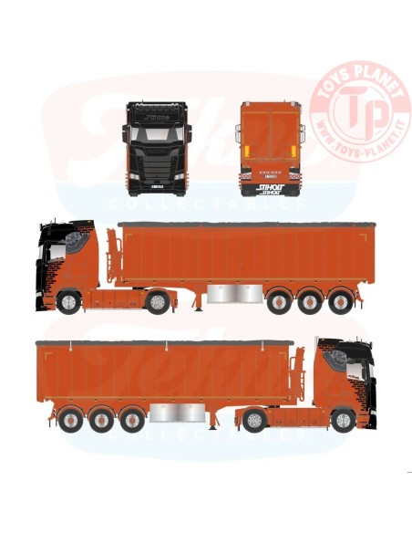 1/50 Scania Next Gen S-Highline met 3-assige Stas kipper Jutte Transport TEKNO 87696 TEKNO