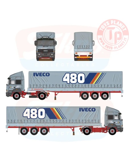 1/50 Iveco Turbostar 190.48 4x2 DEMO centinato 3 assi TEKNO 89946 TEKNO