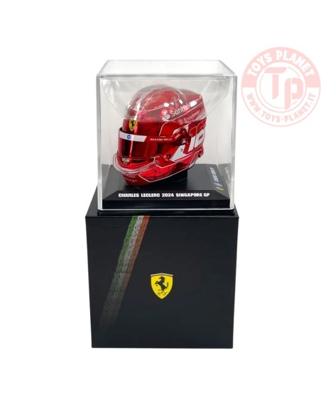 1/5 CASCO CHARLES LECLERC TEAM FERRARI HP SINGAPORE GP 2024 LSHEL006 CASCHI PILOTI 1/5