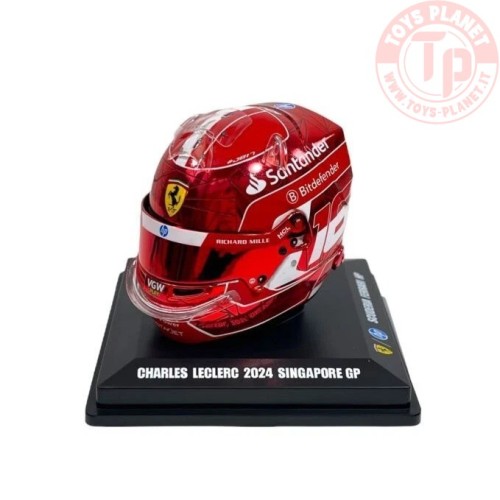 1/5 CASCO CHARLES LECLERC TEAM FERRARI HP SINGAPORE GP 2024 LSHEL006 CASCHI PILOTI 1/5
