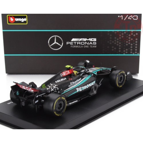 1/43 MERCEDES GP F1 W15 EQ PERFORMANCE TEAM AMG PETRONAS MOTORSPORT N 44 SEASON 2024 LEWIS HAMILTON CON PILOTA E VETRINA BURA...