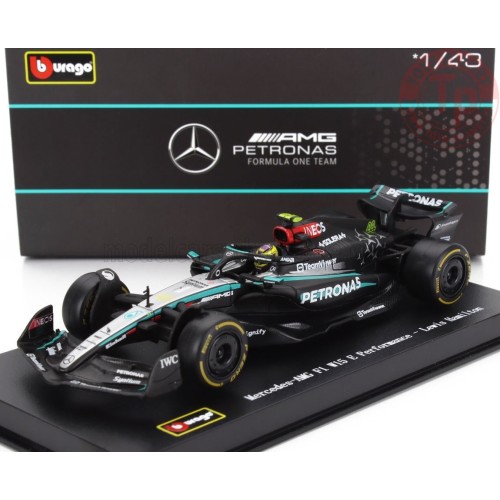 1/43 MERCEDES GP F1 W15 EQ PERFORMANCE TEAM AMG PETRONAS MOTORSPORT N 44 SEASON 2024 LEWIS HAMILTON CON PILOTA E VETRINA BURA...
