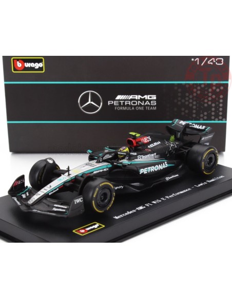 1/43 MERCEDES GP F1 W15 EQ PERFORMANCE TEAM AMG PETRONAS MOTORSPORT N 44 SEASON 2024 LEWIS HAMILTON CON PILOTA E VETRINA BURA...
