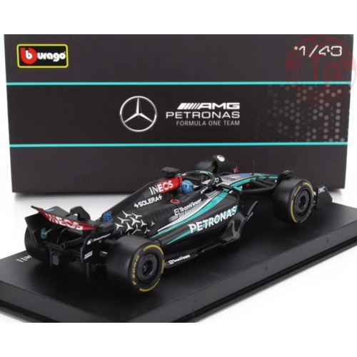 1/43 MERCEDES GP F1 W15 EQ PERFORMANCE TEAM AMG PETRONAS MOTORSPORT N 63 SEASON 2024 GEORGE RUSSELL CON PILOTA E VETRINA BURA...