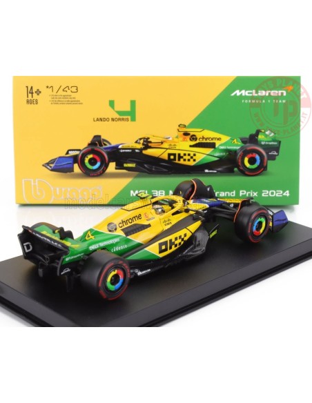 1/43 McLAREN F1 MCL38 TEAM MCLAREN N 4 4th MONACO GP (SENNA 30th ANNIVERSARY) 2024 LANDO NORRIS CON PILOTA E VETRINA BURAGO 1... 1/43 McLAREN F1 MCL38 TEAM MCLAREN N 4 4th MONACO GP (SENNA 30th ANNIVERSARY) 2024 LANDO NORRIS CON PILOTA E VETRINA BURAGO 1...