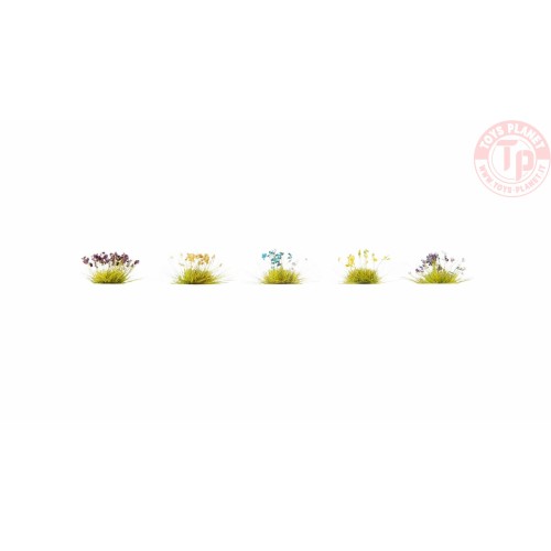 Flowers 250 pieces, in colours green and yellow, blue and white, heather, cornflowers, lavender NOCH 06805 NOCH