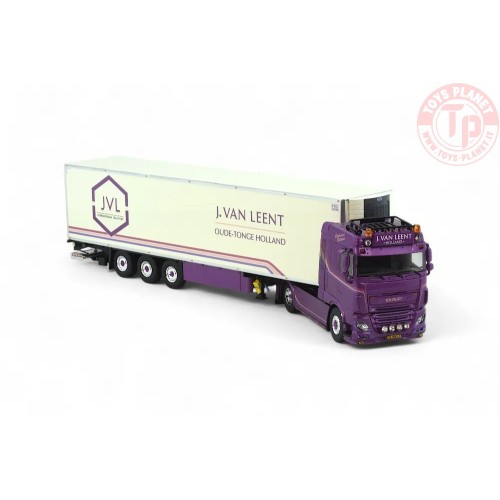 DAF XF 4x2 Space Cab tractor with 3-axle refrigerated trailer Jarno van Leent Transport TEKNO 87134 TEKNO