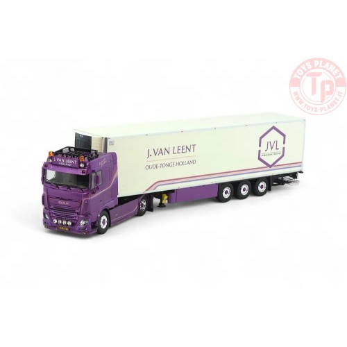 DAF XF 4x2 Space Cab tractor with 3-axle refrigerated trailer Jarno van Leent Transport TEKNO 87134 TEKNO