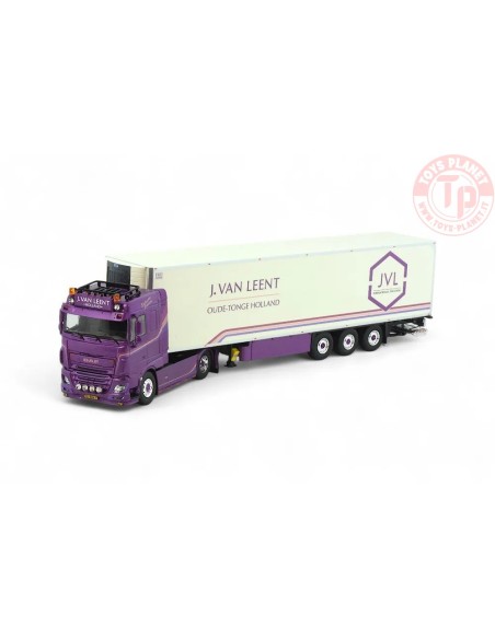 DAF XF 4x2 Space Cab tractor with 3-axle refrigerated trailer Jarno van Leent Transport TEKNO 87134 TEKNO