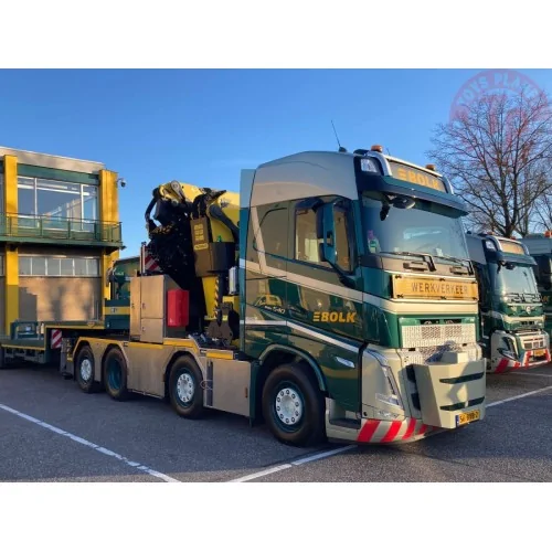 VOLVO FH5 GLOBETROTTER 8X2 TAG AXLE WITH PALFINGER PK 92002 SH + JIB BOLK WSI 01-4392 WSI MODELS