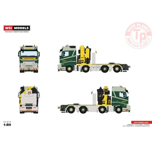 VOLVO FH5 GLOBETROTTER 8X2 TAG AXLE WITH PALFINGER PK 92002 SH + JIB BOLK WSI 01-4392 WSI MODELS