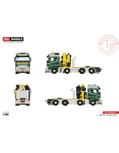 VOLVO FH5 GLOBETROTTER 8X2 TAG AXLE WITH PALFINGER PK 92002 SH + JIB BOLK WSI 01-4392 WSI MODELS VOLVO FH5 GLOBETROTTER 8X2 TAG AXLE WITH PALFINGER PK 92002 SH + JIB BOLK WSI 01-4392 WSI MODELS