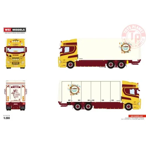 SCANIA R HIGHLINE CR20H RIGED BOX TRUCK 6X2 TAG AXLE A. Debrux WSI 01-4776 WSI MODELS