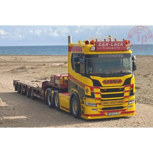SCANIA R NORMAL CR20N 6X2 TWIN STEER SEMI WHEEL WELL LOW LOADER - 4 AXLE Car-Lack WSI 01-4790 WSI MODELS