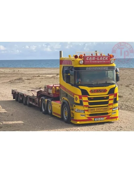 SCANIA R NORMAL CR20N 6X2 TWIN STEER SEMI WHEEL WELL LOW LOADER - 4 AXLE Car-Lack WSI 01-4790 WSI MODELS