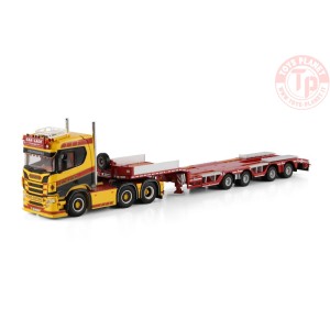 SCANIA R NORMAL CR20N 6X2 TWIN STEER SEMI WHEEL WELL LOW LOADER - 4 AXLE Car-Lack WSI 01-4790 WSI MODELS