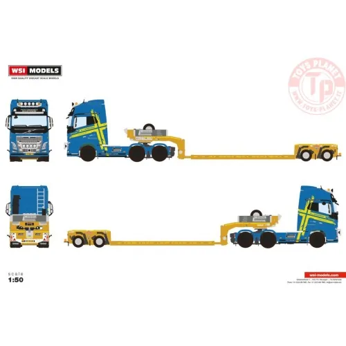 VOLVO FH4 GLOBETROTTER XL 6X2 TAG AXLE EURO PX LOW LOADER - 2 AXLE L.A. van Roozendaal WSI 01-4586 WSI MODELS