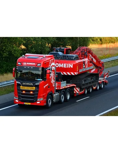 SCANIA S HIGHLINE CS20H 6X2 TWIN STEER SEMI WHEEL WELL LOW LOADER - 4 AXLE De Romein Groep WSI 01-4719 WSI MODELS SCANIA S HIGHLINE CS20H 6X2 TWIN STEER SEMI WHEEL WELL LOW LOADER - 4 AXLE De Romein Groep WSI 01-4719 WSI MODELS