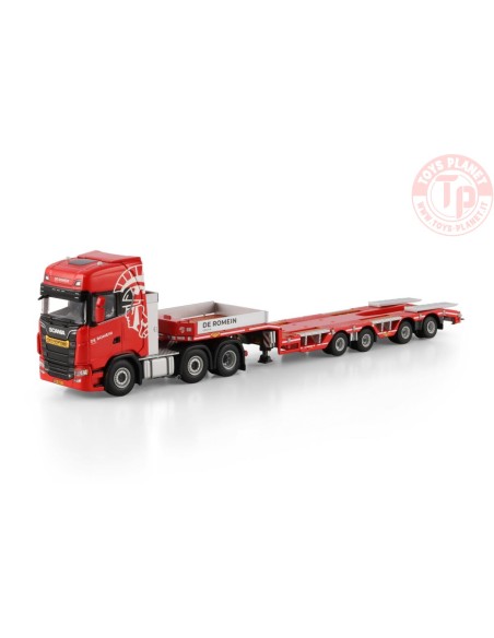 SCANIA S HIGHLINE CS20H 6X2 TWIN STEER SEMI WHEEL WELL LOW LOADER - 4 AXLE De Romein Groep WSI 01-4719 WSI MODELS