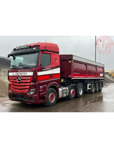 MERCEDES-BENZ ACTROS MP5 STREAM SPACE 6X2 TWIN STEER NON STEERING TIPPER TRAILER - 3 AXLE A. van Grunsven WSI 01-4544 WSI MODELS
