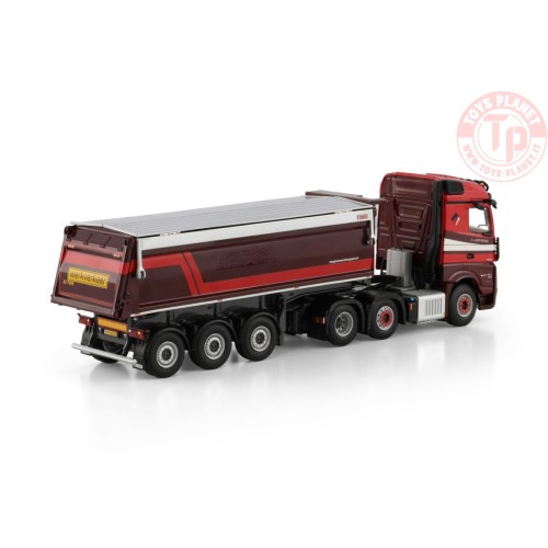 MERCEDES-BENZ ACTROS MP5 STREAM SPACE 6X2 TWIN STEER NON STEERING TIPPER TRAILER - 3 AXLE A. van Grunsven WSI 01-4544 WSI MODELS