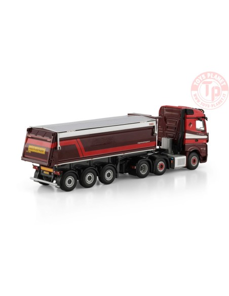 MERCEDES-BENZ ACTROS MP5 STREAM SPACE 6X2 TWIN STEER NON STEERING TIPPER TRAILER - 3 AXLE A. van Grunsven WSI 01-4544 WSI MODELS
