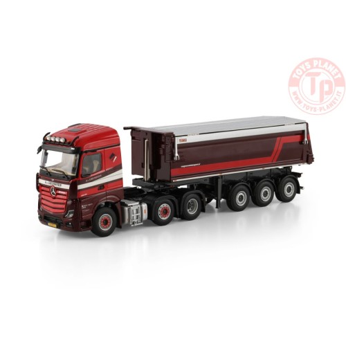 MERCEDES-BENZ ACTROS MP5 STREAM SPACE 6X2 TWIN STEER NON STEERING TIPPER TRAILER - 3 AXLE A. van Grunsven WSI 01-4544 WSI MODELS