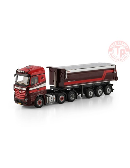 MERCEDES-BENZ ACTROS MP5 STREAM SPACE 6X2 TWIN STEER NON STEERING TIPPER TRAILER - 3 AXLE A. van Grunsven WSI 01-4544 WSI MODELS