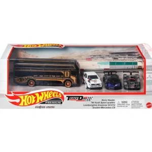 EURO HAULER-'84 AUDI SPORT QUATTRO-LAMBORGHINI ESSENZA SCV12-SAUBER-MERCEDES C9 1/64 HOT WHEELS HKC15 HOT WHEELS