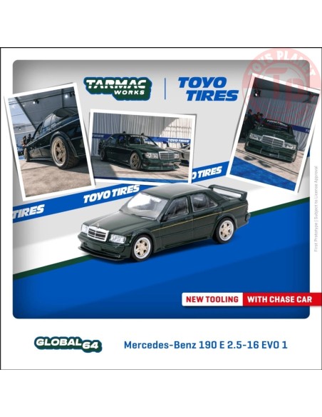 1/64 Mercedes-Benz 190 E 2.5-16 EVO 1 TARMAC T64G-057-TOYO TARMAC WORKS