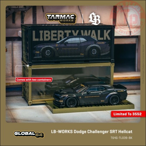 1/64 Dodge Challenger SRT Hellcat LB-WORKS T64G-TL039-BK TARMAC WORKS