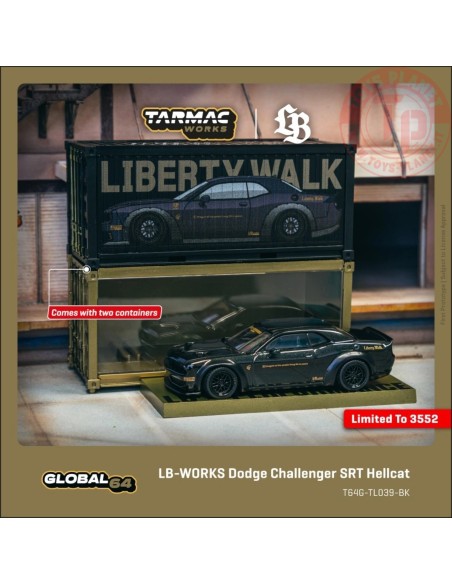 1/64 Dodge Challenger SRT Hellcat LB-WORKS T64G-TL039-BK TARMAC WORKS
