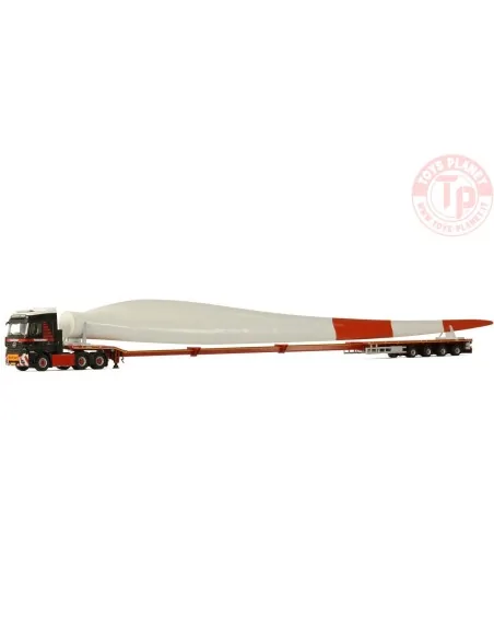MERCEDES-BENZ ACTROS MP4 BIG SPACE 6X4 FLAT BED TRAILER | TELESTEP - 4 AXLE + WINDMILL WING - Mammoet WSI MODELS 410268 WSI M...