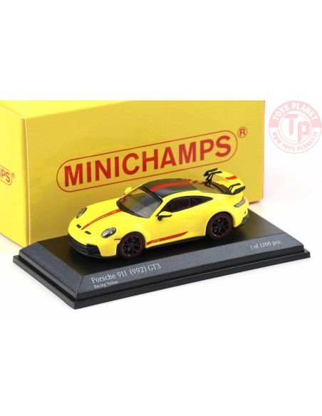 1/64 Porsche 911 992 GT3 Coupè Racing strisce gialle/rosse MINICHAMPS 643061006 MINICHAMPS 1:64