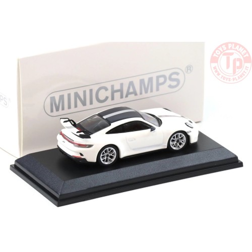 1/64 Porsche 911 992 GT3 Coupè Carrera strisce bianche/argento MINICHAMPS 643061009 MINICHAMPS 1:64
