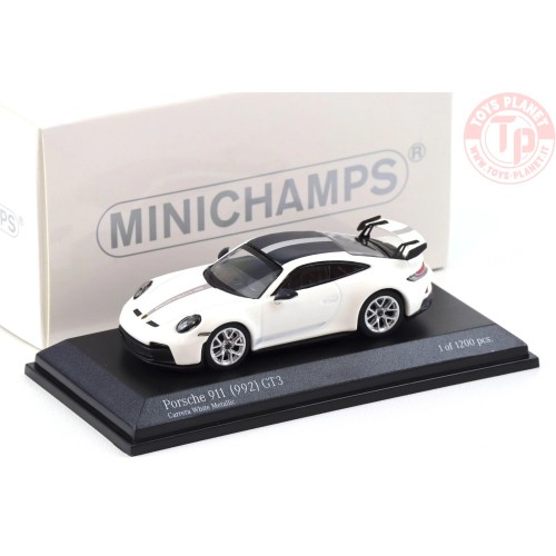 1/64 Porsche 911 992 GT3 Coupè Carrera strisce bianche/argento MINICHAMPS 643061009 MINICHAMPS 1:64