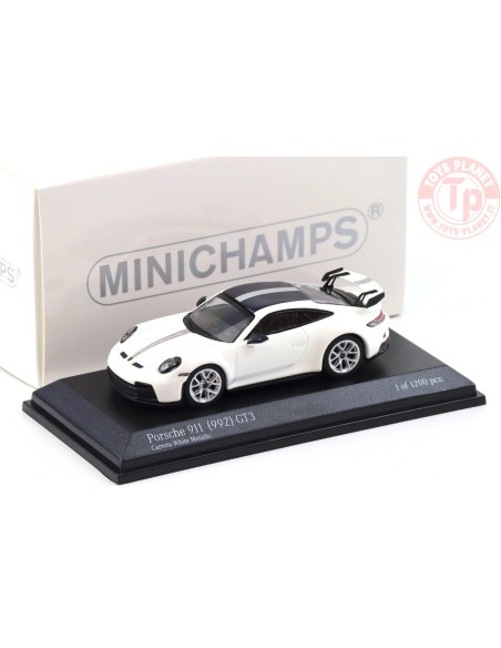 1/64 Porsche 911 992 GT3 Coupè Carrera strisce bianche/argento MINICHAMPS 643061009 MINICHAMPS 1:64